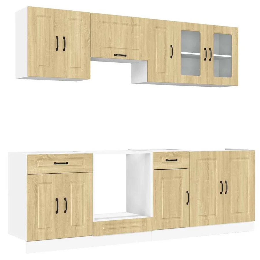 Ensemble d'armoires de cuisine 8 pcs Kalmar bois d'ingénierie - 2