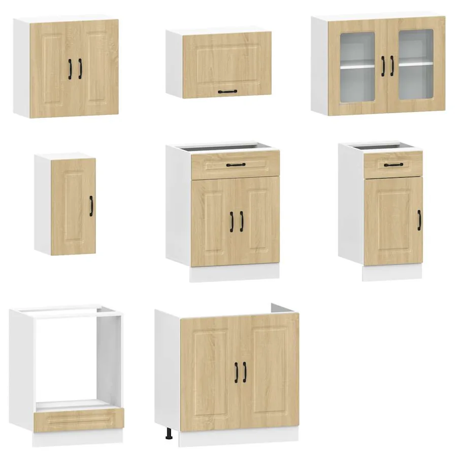 Ensemble d'armoires de cuisine 8 pcs Kalmar bois d'ingénierie - 4