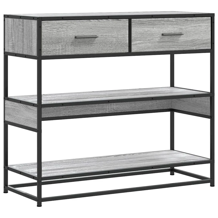 Table console sonoma gris 90x35x80 cm bois d'ingénierie - 2