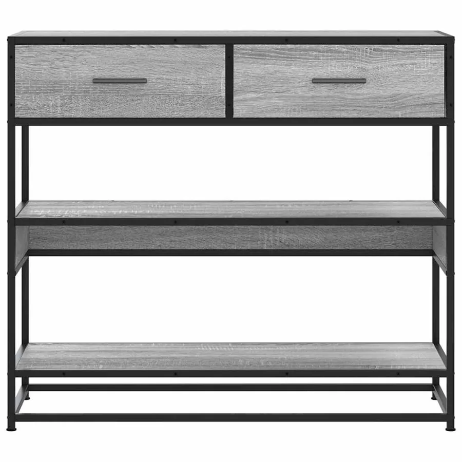 Table console sonoma gris 90x35x80 cm bois d'ingénierie - 4