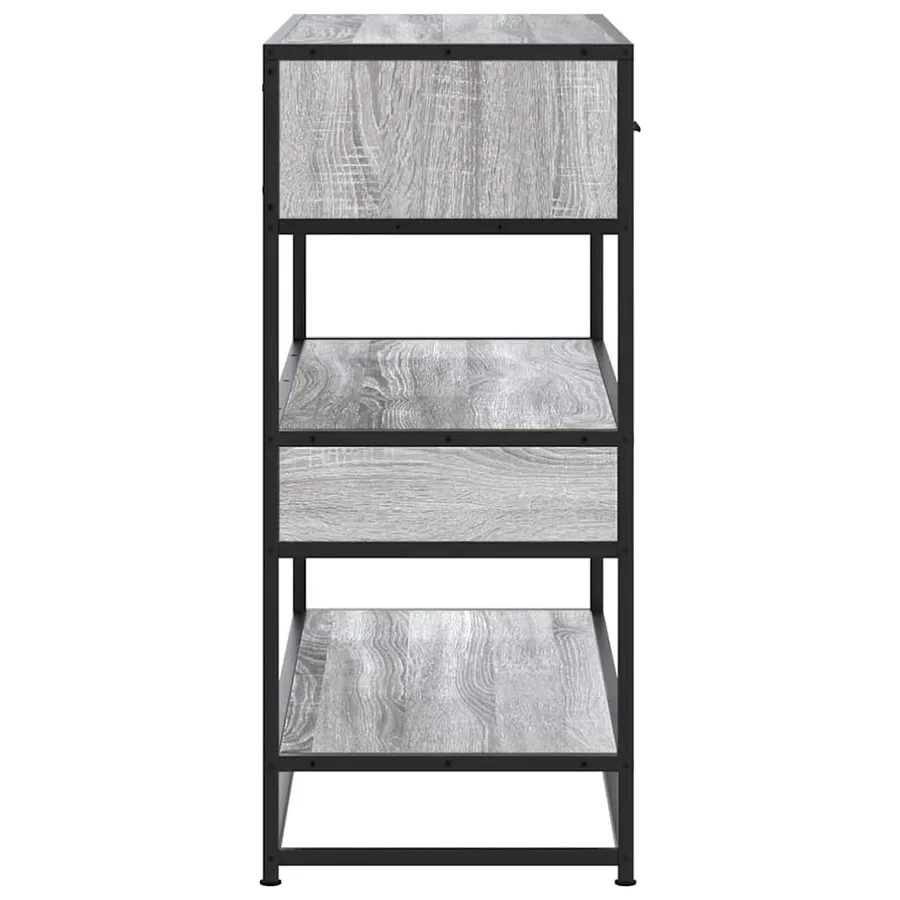 Table console sonoma gris 90x35x80 cm bois d'ingénierie - 6