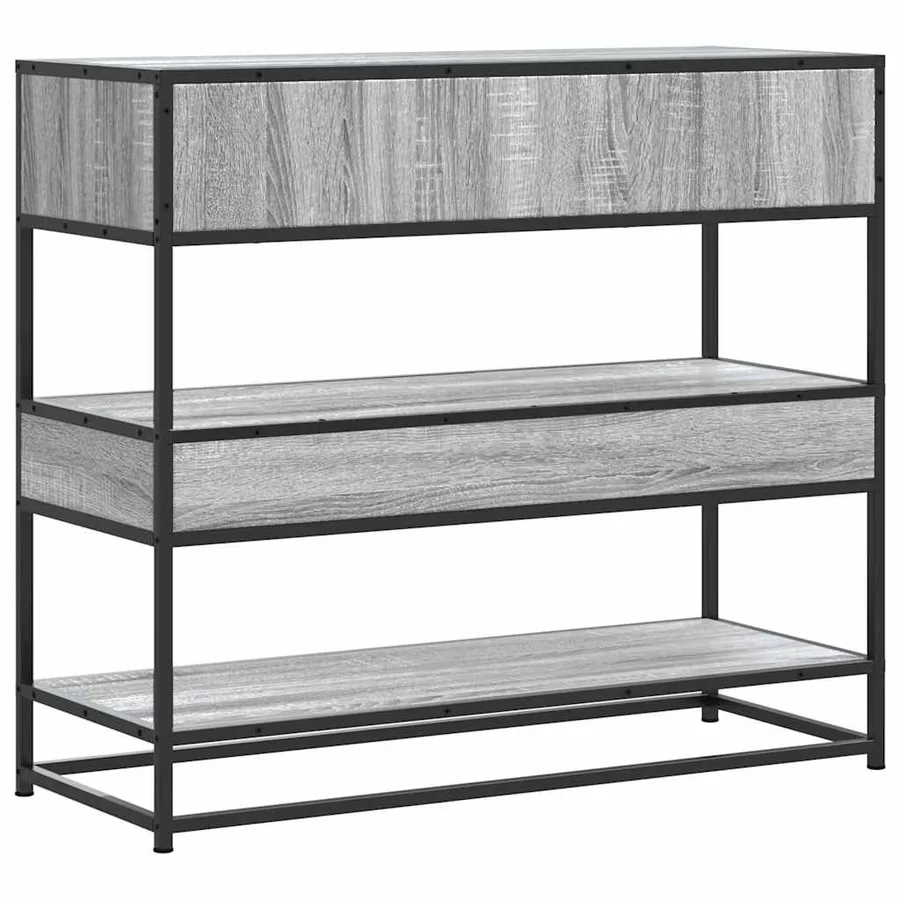 Table console sonoma gris 90x35x80 cm bois d'ingénierie - 7