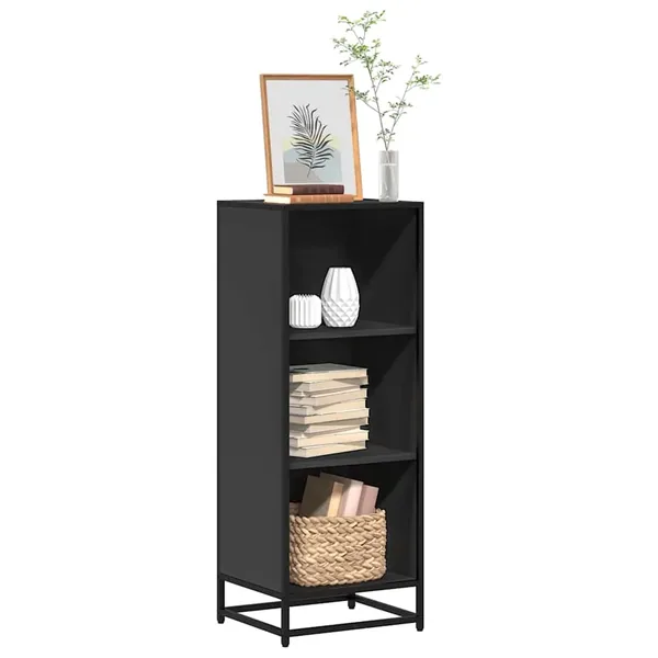 Bibliothèque noir 40x35x107,5 cm bois d'ingénierie