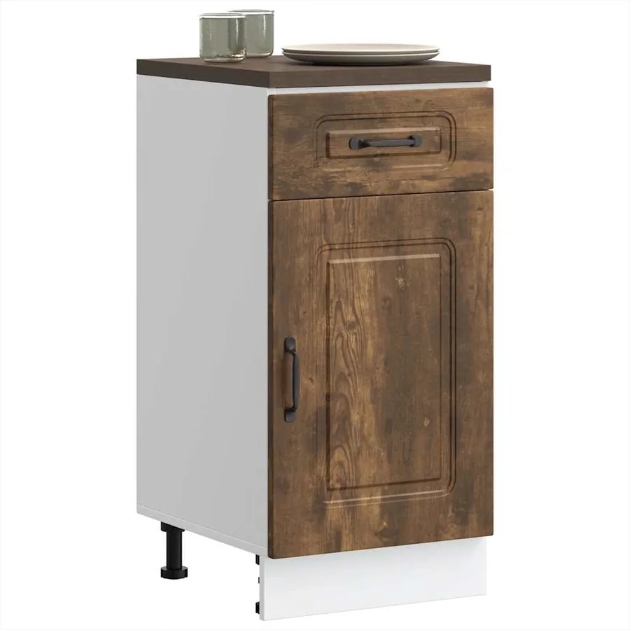 Armoire de cuisine Kalmar chêne fumé bois d'ingénierie