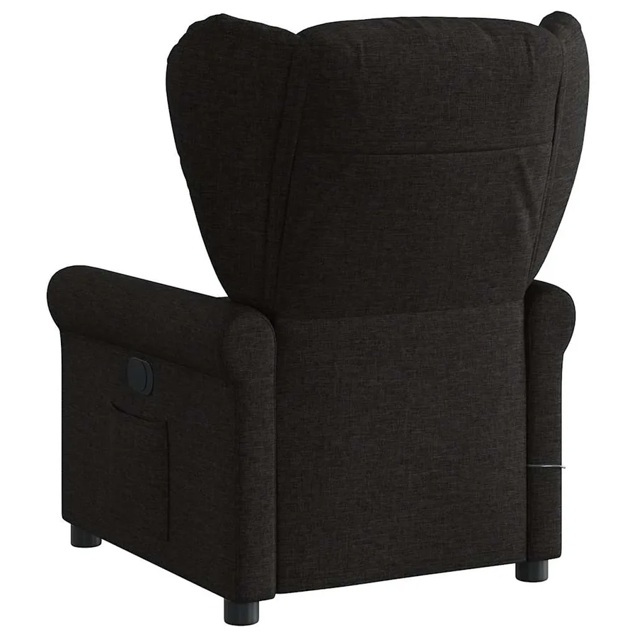 Fauteuil de massage inclinable électrique Noir Tissu - 6
