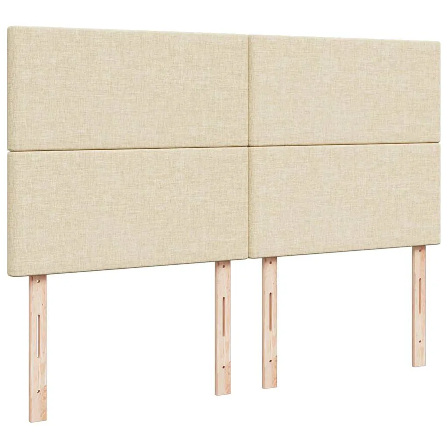 Cadre de lit ottoman avec matelas crème 200x200cm tissu - 9