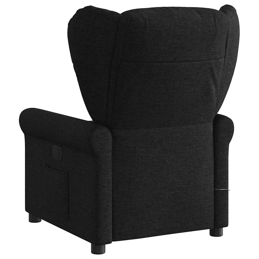 Fauteuil de massage inclinable Noir Tissu - 5