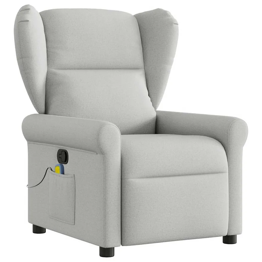 Fauteuil de massage inclinable gris nuage tissu - 2