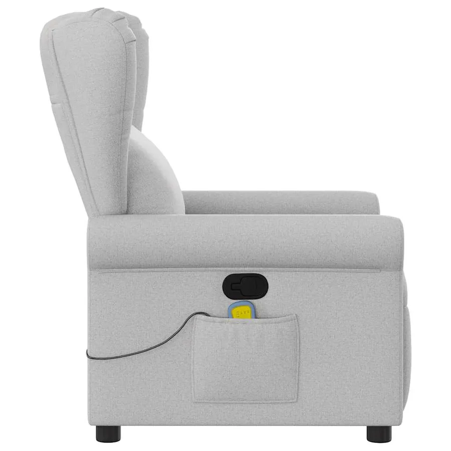 Fauteuil de massage inclinable gris nuage tissu - 4