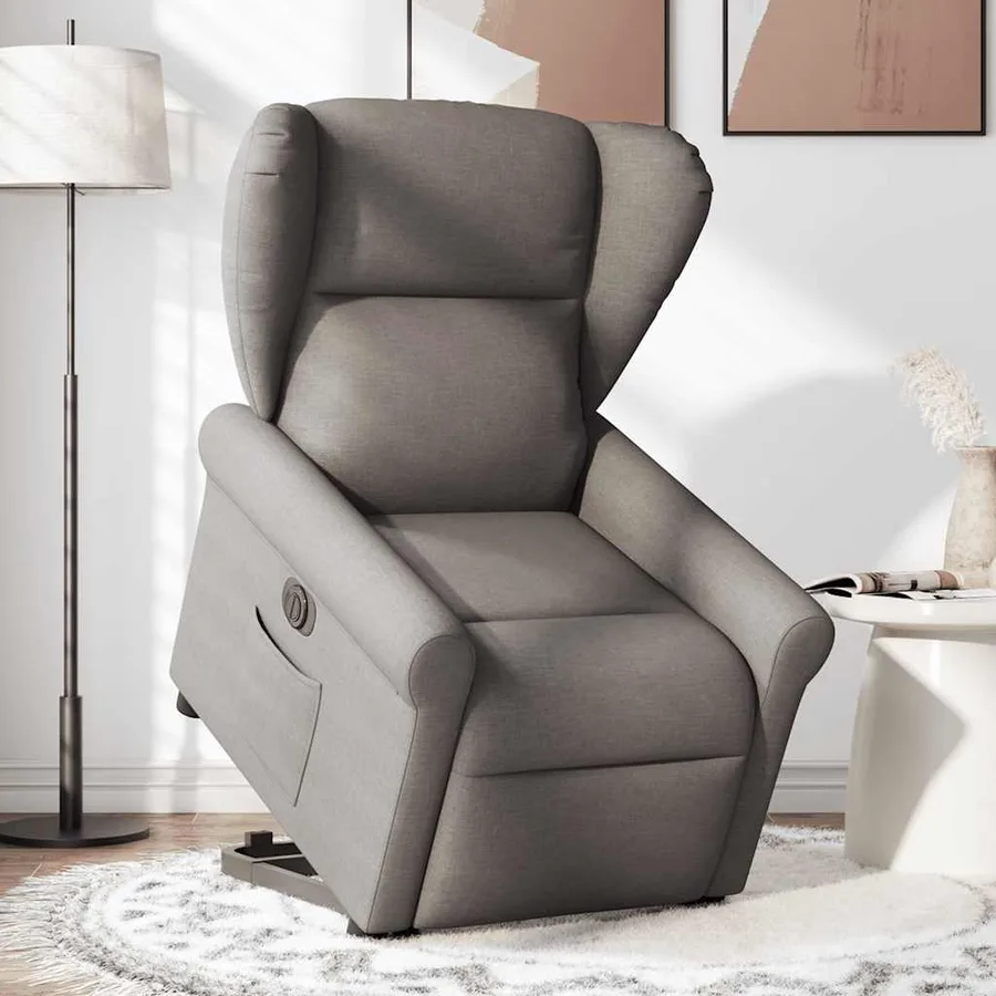 Fauteuil inclinable électrique taupe tissu - 2