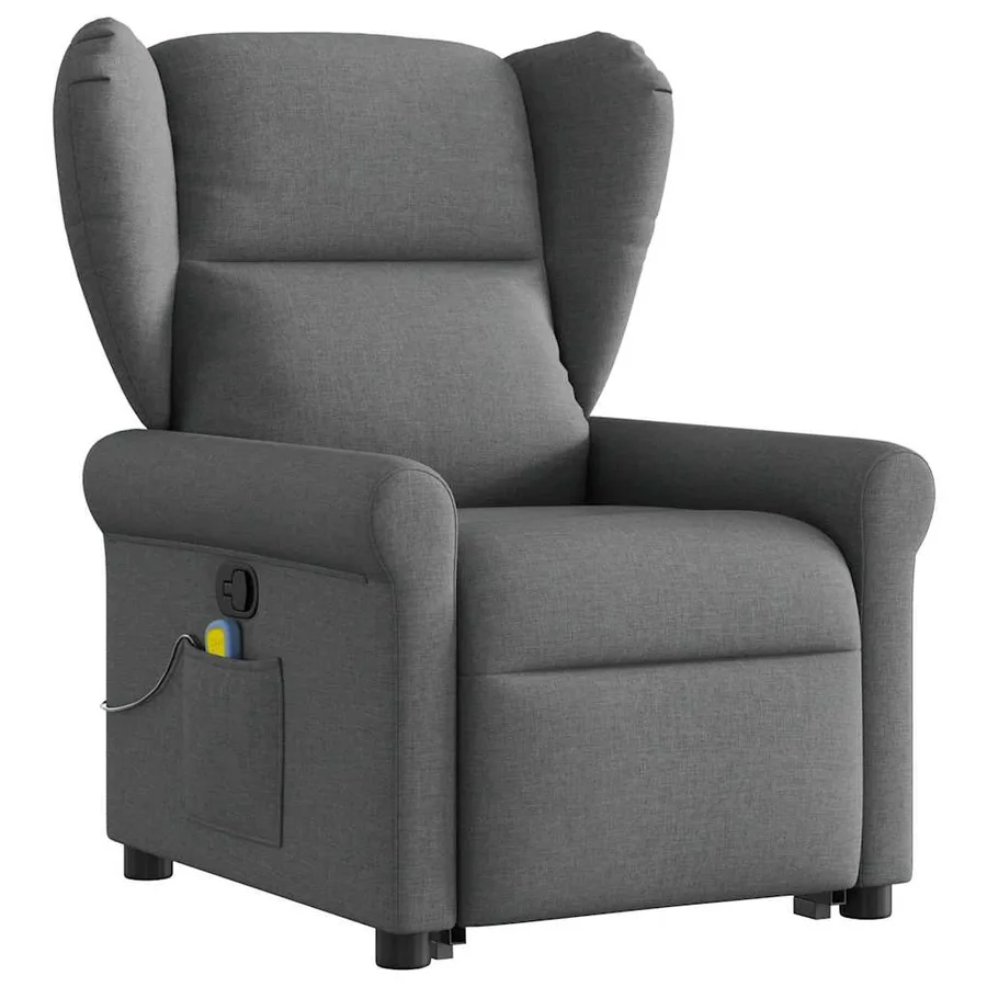 Fauteuil de massage inclinable Gris foncé Tissu - 3