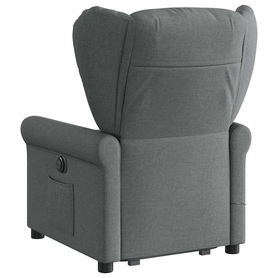 Fauteuil de massage inclinable Gris foncé Tissu - 6