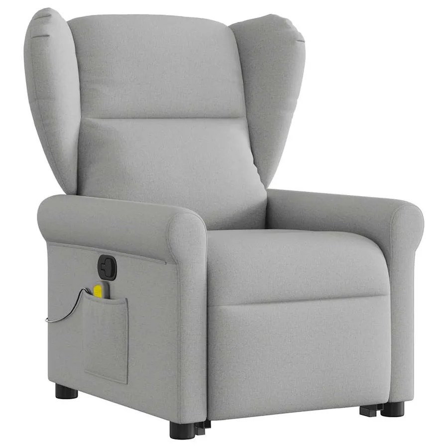 Fauteuil de massage inclinable gris nuage tissu - 3