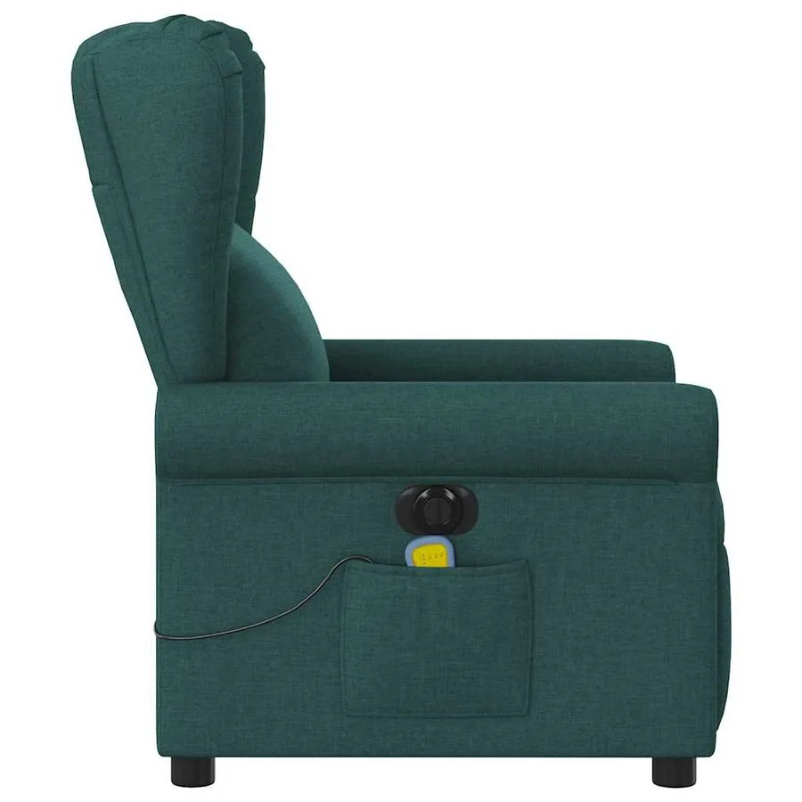 Fauteuil de massage inclinable électrique Vert foncé Tissu - 5