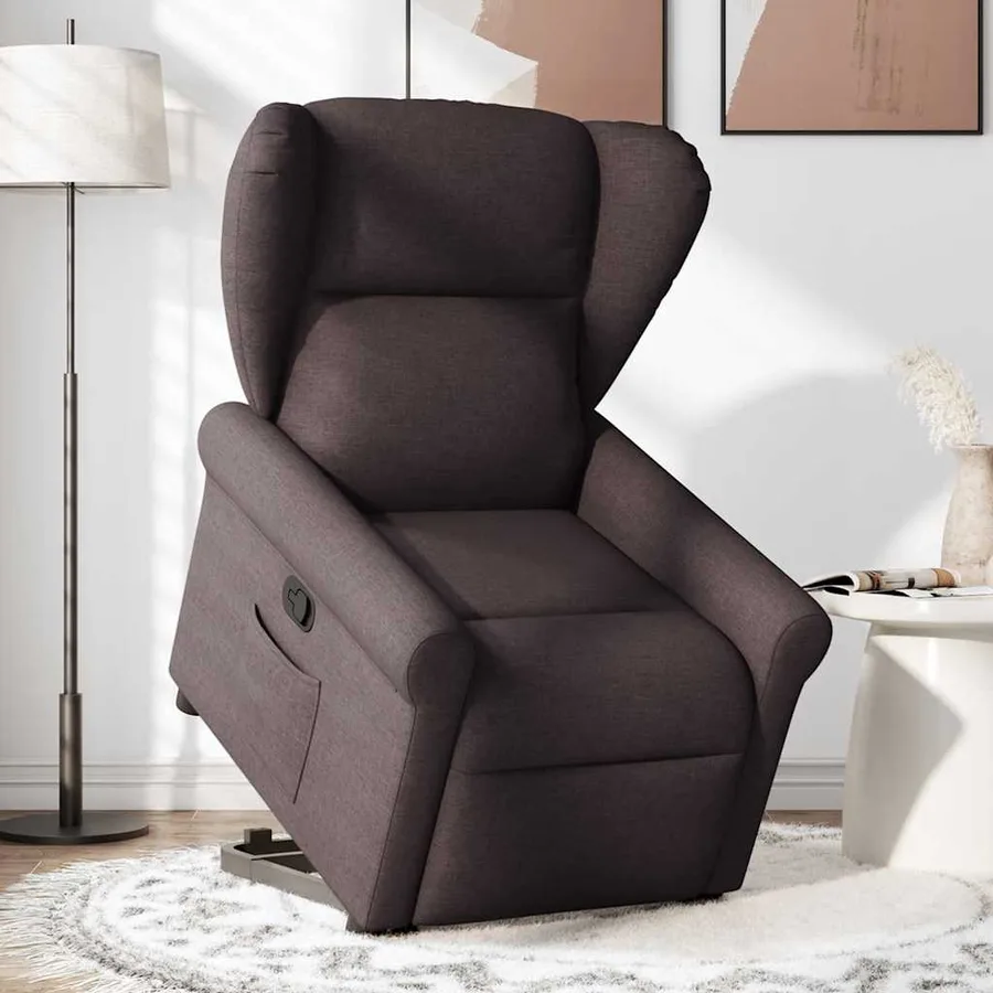 Fauteuil inclinable marron foncé tissu - 2