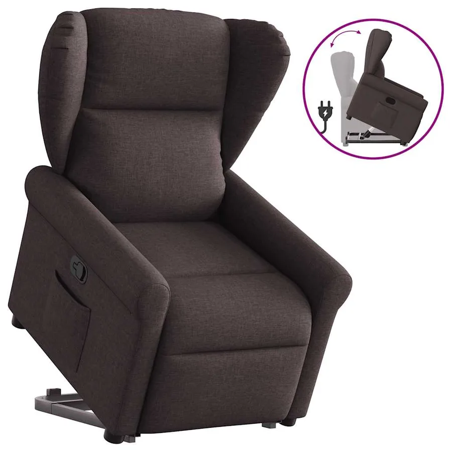 Fauteuil inclinable marron foncé tissu - 9