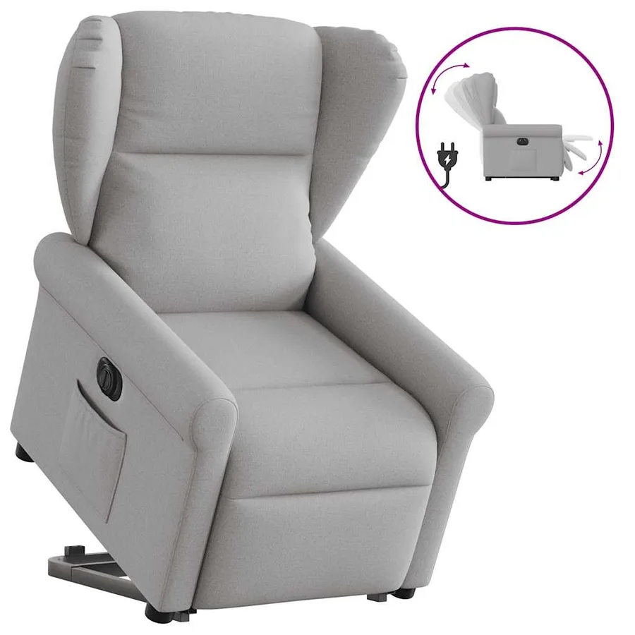 Fauteuil inclinable électrique gris nuage tissu - 10