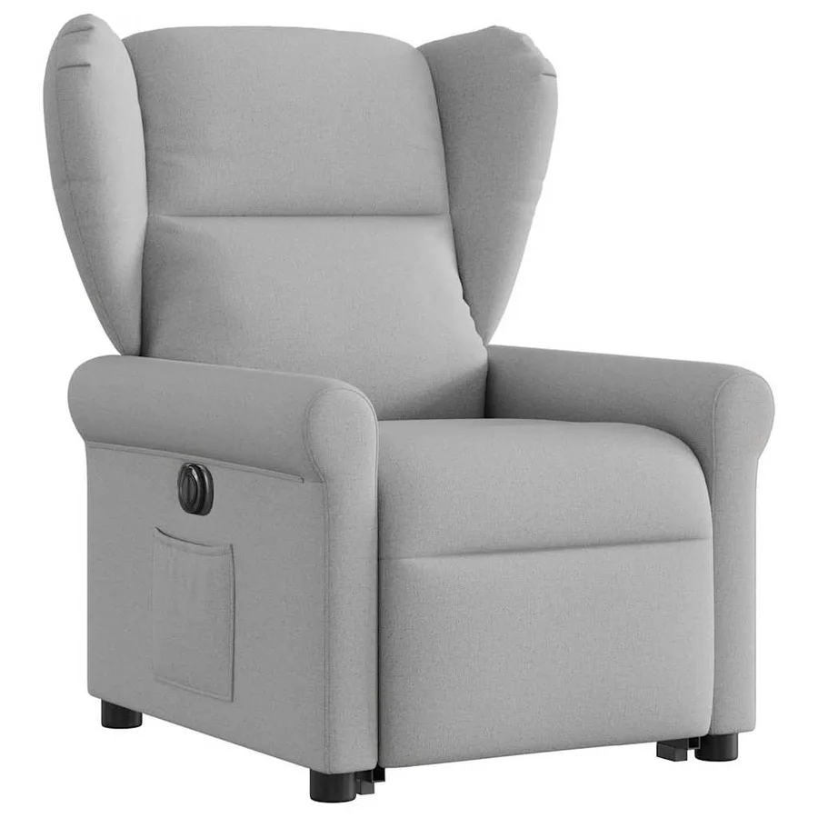 Fauteuil inclinable électrique gris nuage tissu - 3
