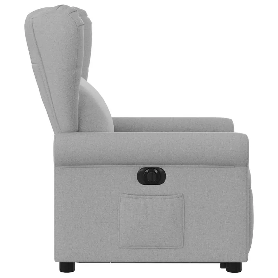 Fauteuil inclinable électrique gris nuage tissu - 5