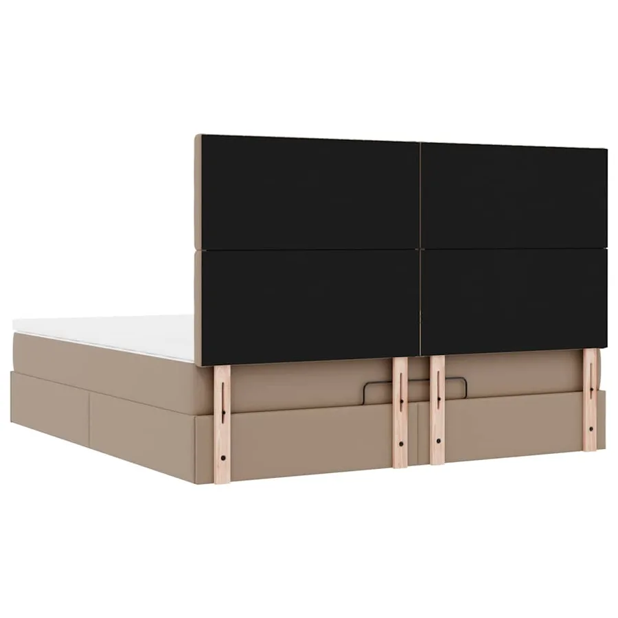Cadre de lit ottoman et matelas cappuccino 180x200cm similicuir - 11