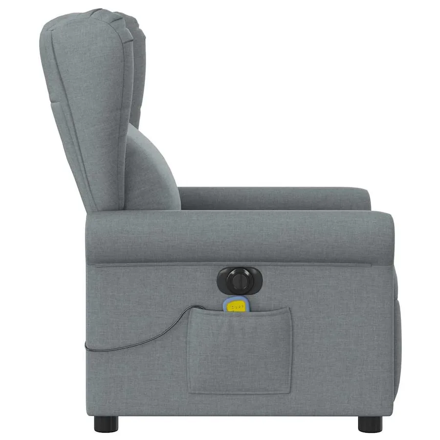 Fauteuil de massage inclinable électrique gris clair tissu - 5