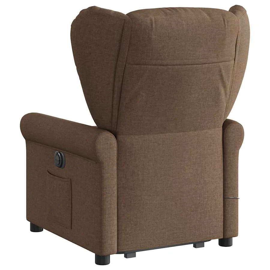 Fauteuil inclinable de massage électrique Marron Tissu - 6