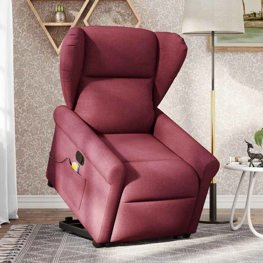 Fauteuil inclinable de massage Rouge bordeaux Tissu - 2