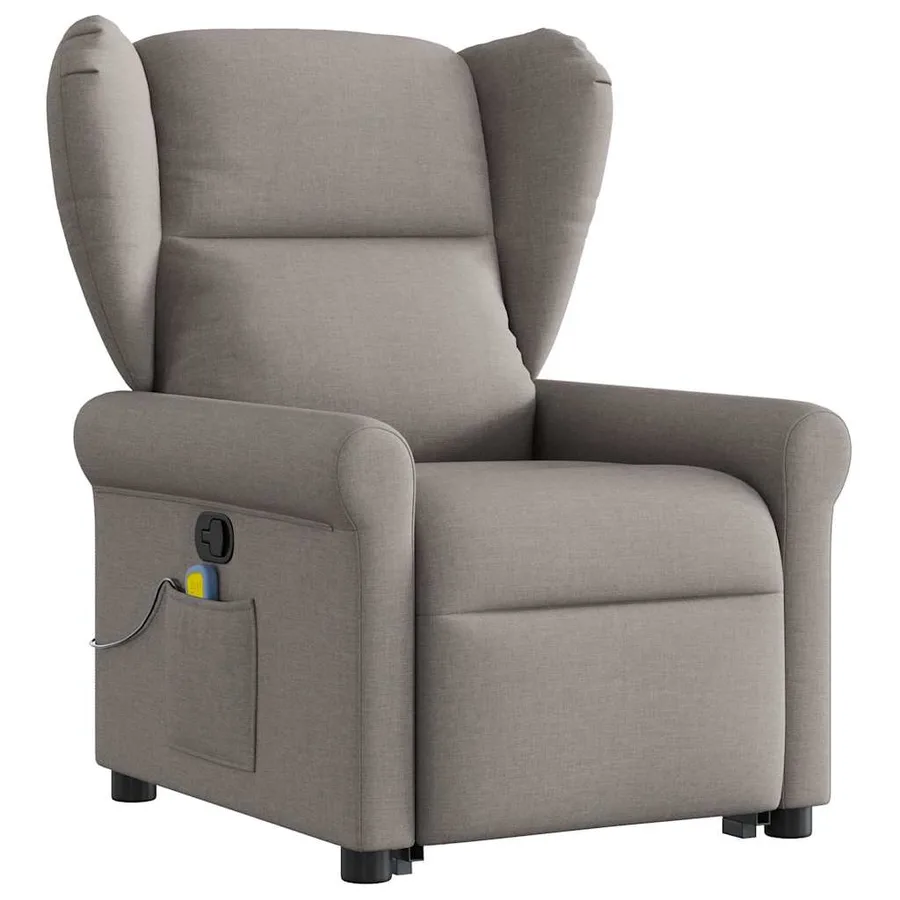Fauteuil inclinable de massage Taupe Tissu - 3