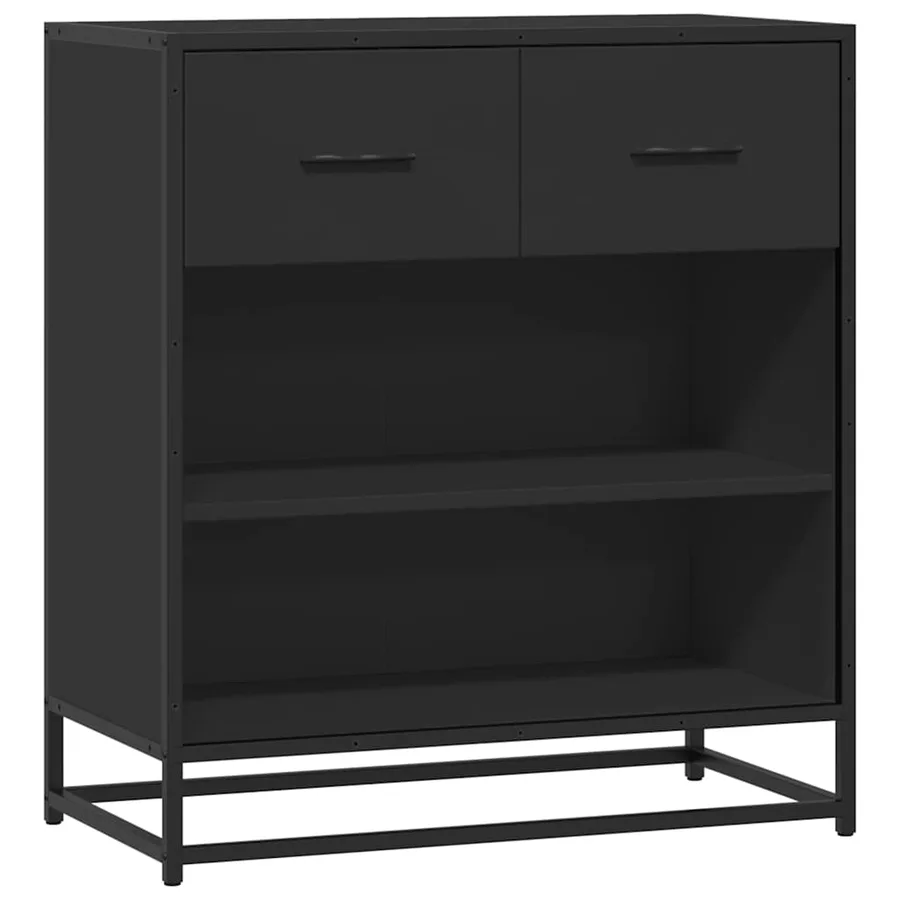 Buffet noir 68x35x76 cm bois d'ingénierie - 2