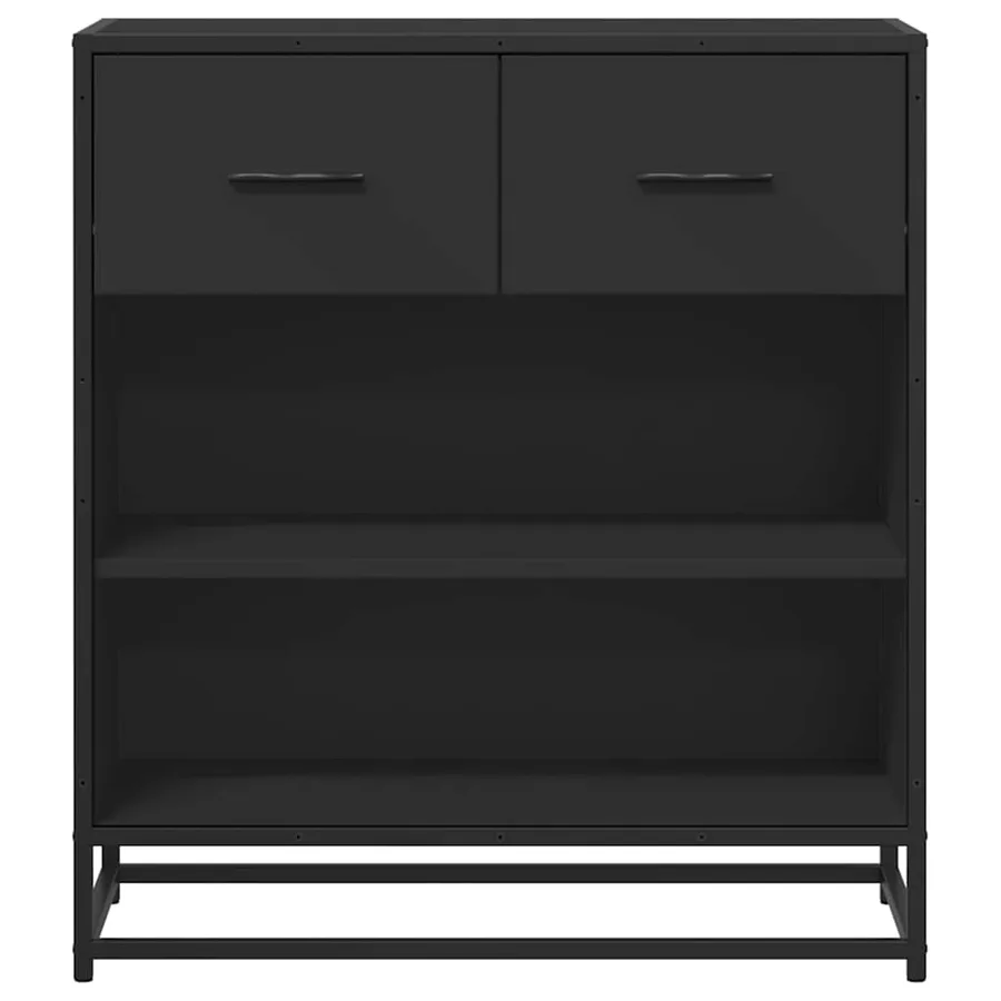 Buffet noir 68x35x76 cm bois d'ingénierie - 4