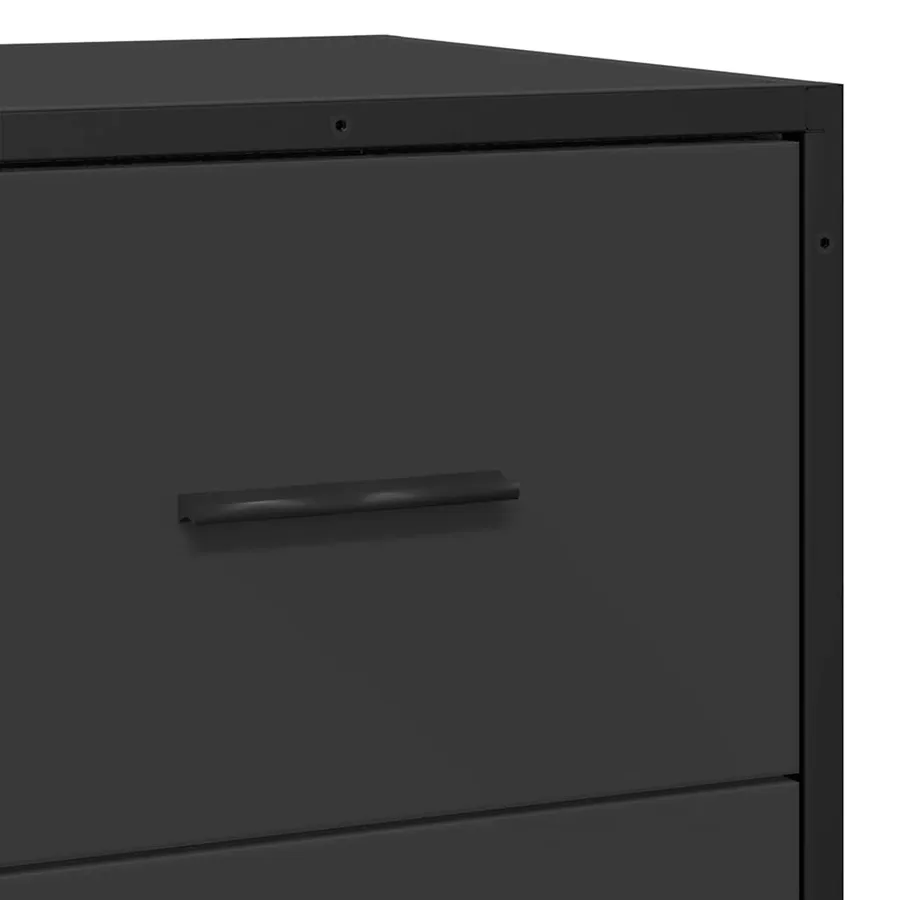 Buffet noir 68x35x76 cm bois d'ingénierie - 8
