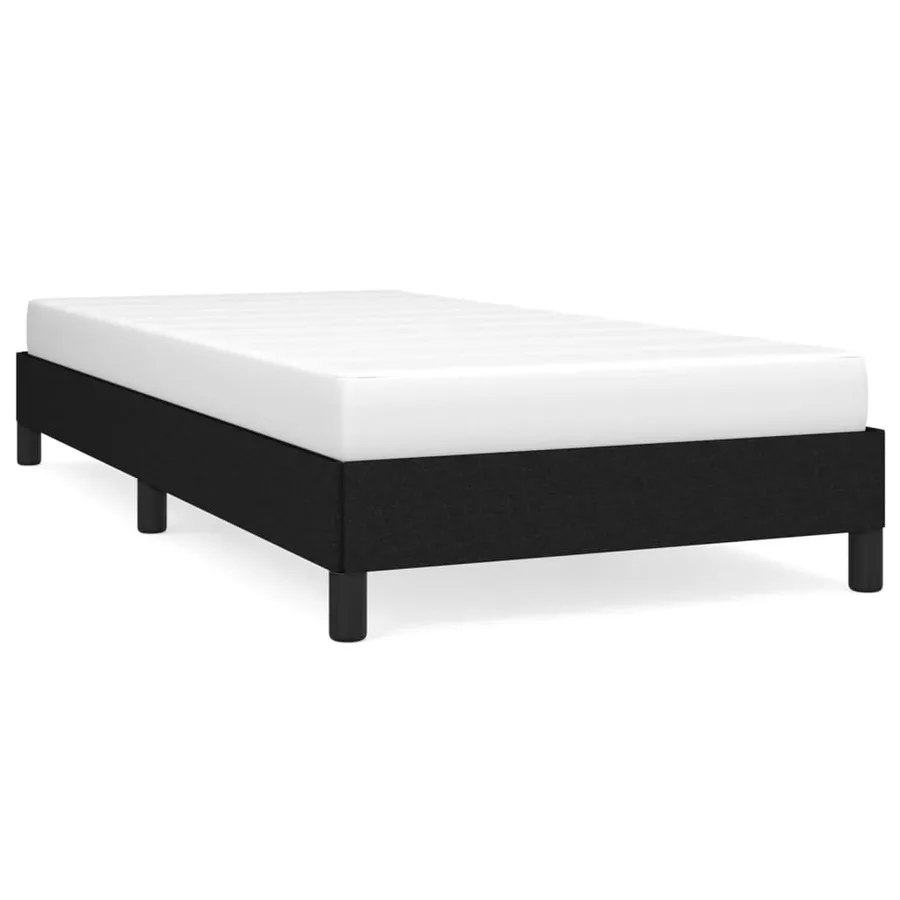 Cadre de lit sans matelas noir 100x200 cm tissu - 2