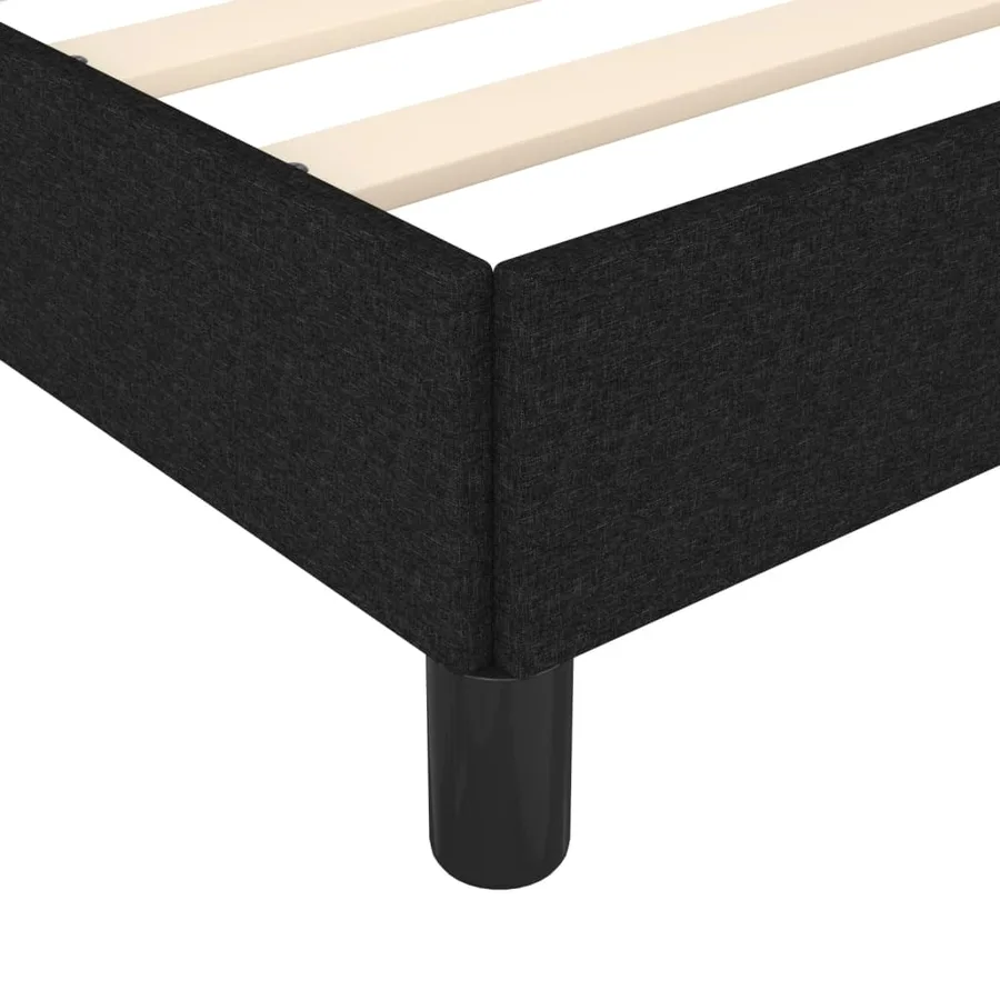 Cadre de lit sans matelas noir 100x200 cm tissu - 7
