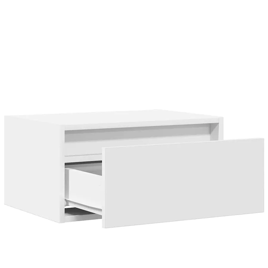 Table de chevet murale avec lumières LED blanc - 10