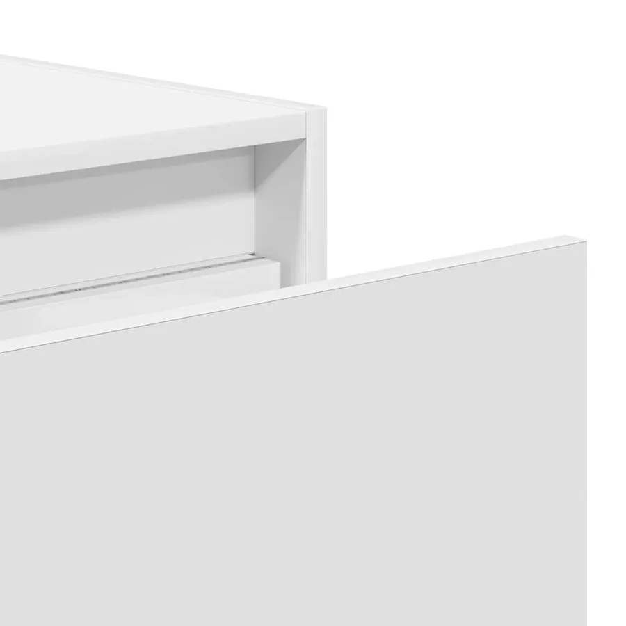 Table de chevet murale avec lumières LED blanc - 11