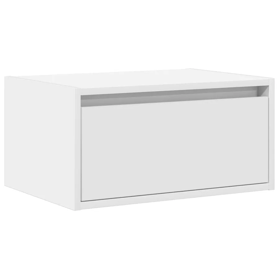 Table de chevet murale avec lumières LED blanc - 6
