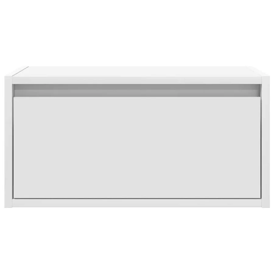 Table de chevet murale avec lumières LED blanc - 7