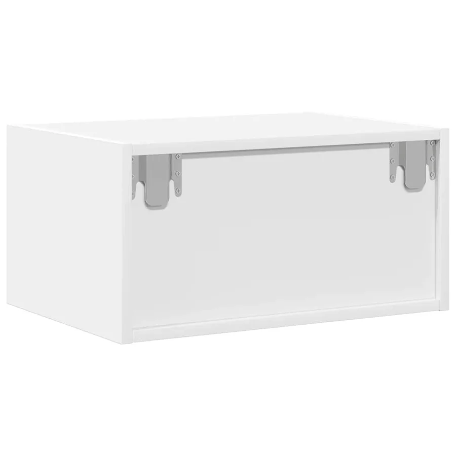 Table de chevet murale avec lumières LED blanc - 9