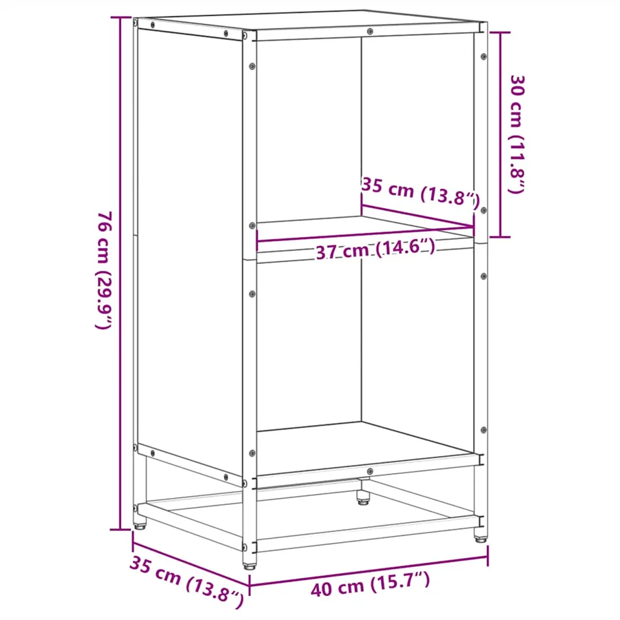 Bibliothèque chêne marron 40x35x76 cm bois d'ingénierie - 9