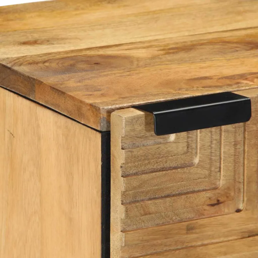 Table de chevet marron 40x33x46 cm bois de manguier solide - 6