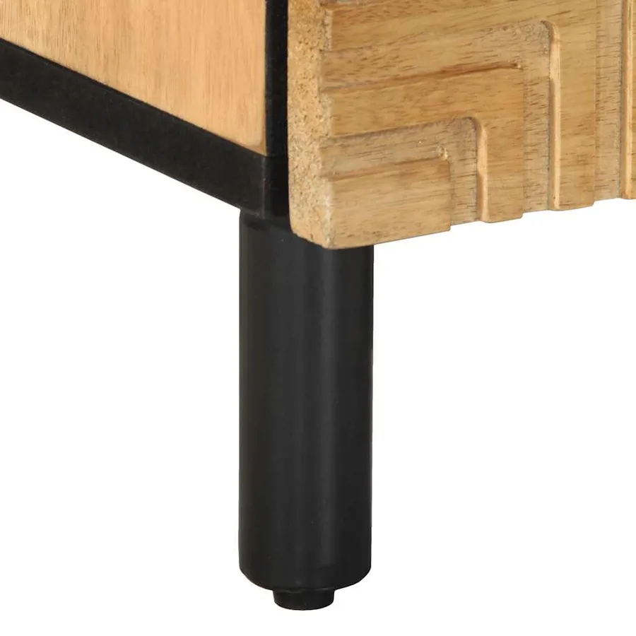 Table de chevet marron 40x33x46 cm bois de manguier solide - 7