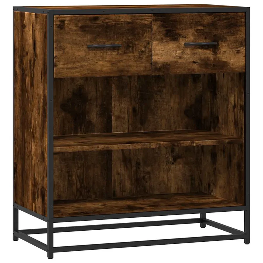 Buffet chêne fumé 68x35x76 cm bois d'ingénierie - 2