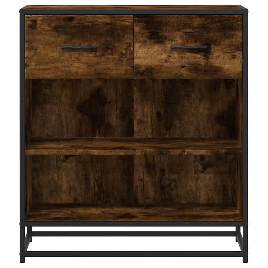 Buffet chêne fumé 68x35x76 cm bois d'ingénierie - 4