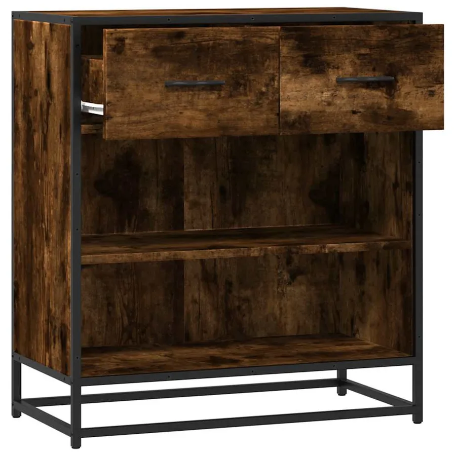 Buffet chêne fumé 68x35x76 cm bois d'ingénierie - 7