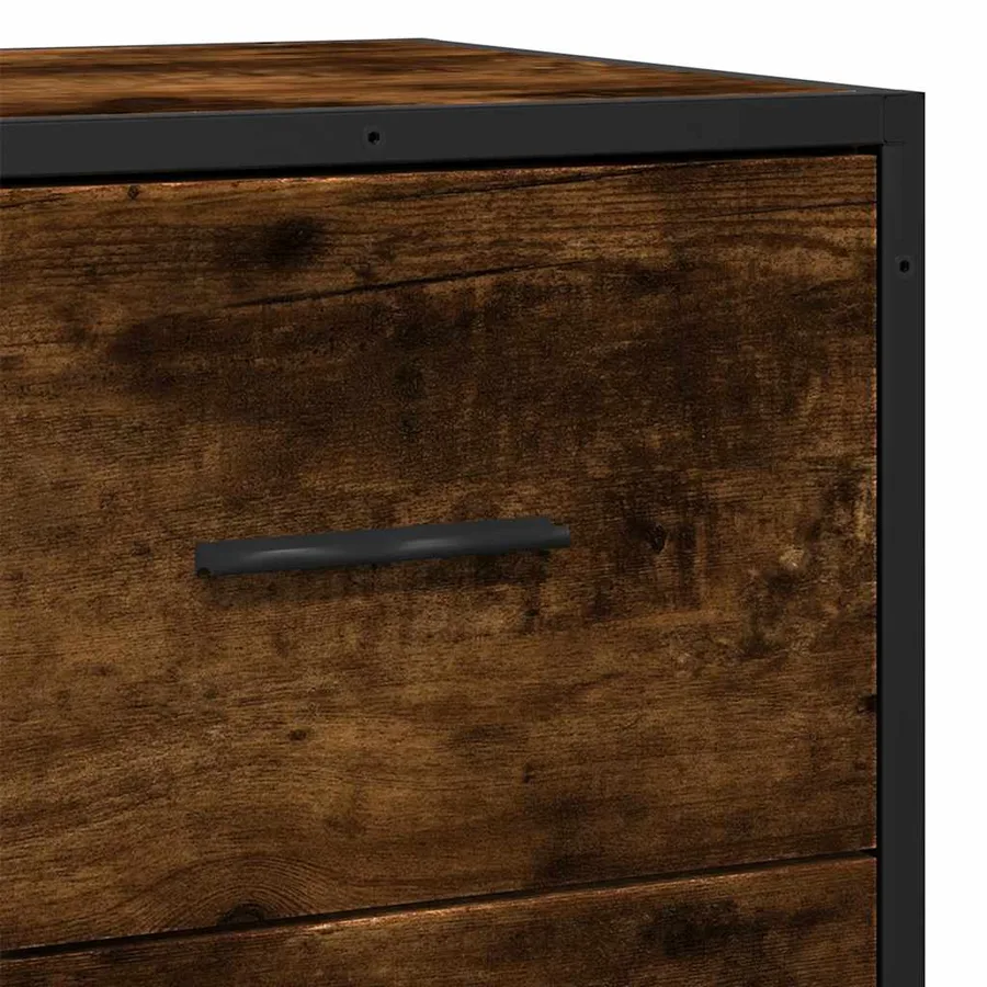 Buffet chêne fumé 68x35x76 cm bois d'ingénierie - 8