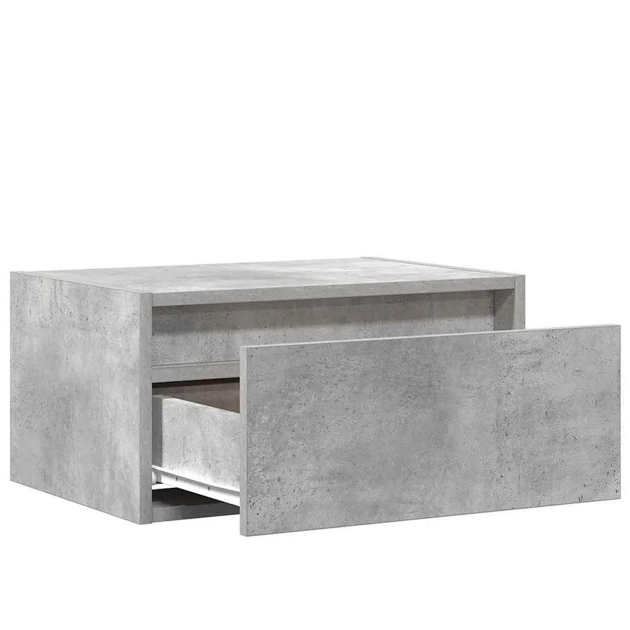 Tables de chevet murales avec lumières LED 2 pcs gris béton - 10