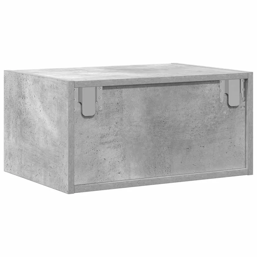 Tables de chevet murales avec lumières LED 2 pcs gris béton - 9