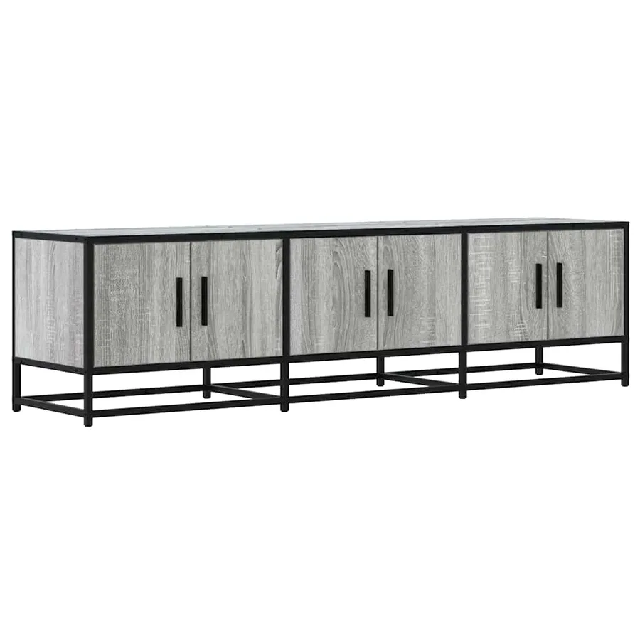 Meuble TV sonoma gris 150x35x41 cm bois d'ingénierie et métal - 2