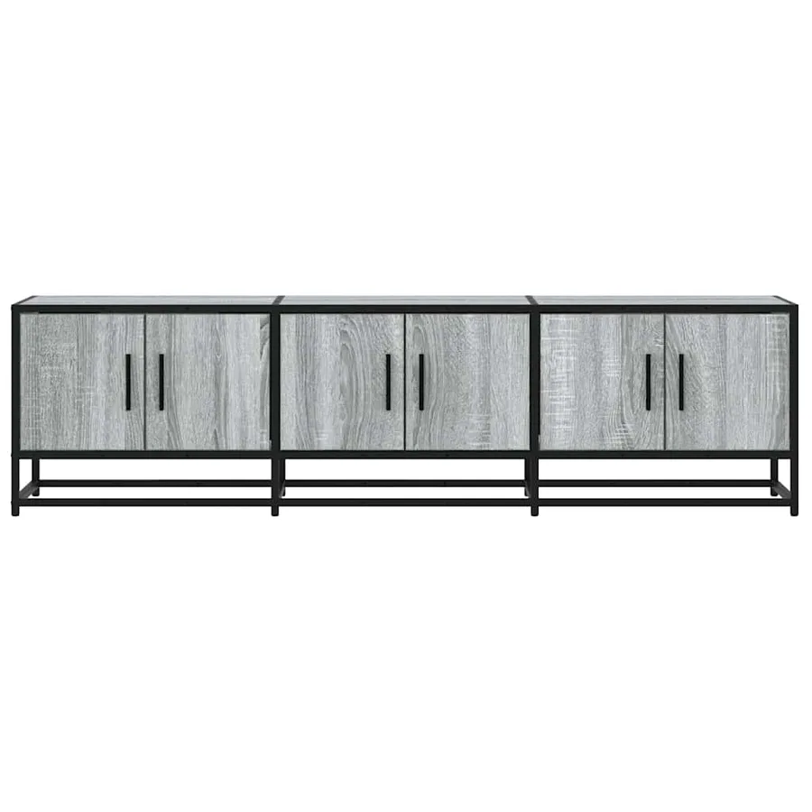 Meuble TV sonoma gris 150x35x41 cm bois d'ingénierie et métal - 4