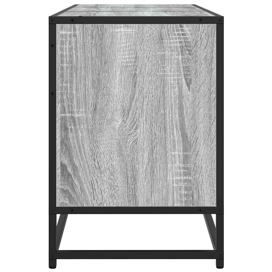 Meuble TV sonoma gris 150x35x41 cm bois d'ingénierie et métal - 5